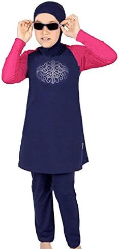 Child Muslim Swimwear Swimsuit Burqini blue S