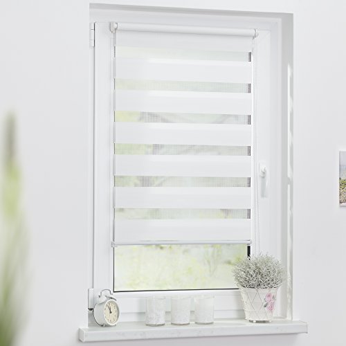 Lichtblick KDR.080.150.02 Duo-Rollo Klemmfix, ohne Bohren – Weiß 80 cm x 150 cm (B x L) - 2