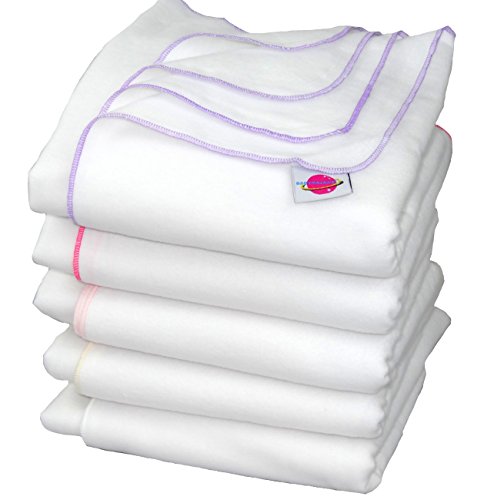 Babymajawelt Moltontücher Flanell weiß 80x80 -5er Mädchen Set SOFT