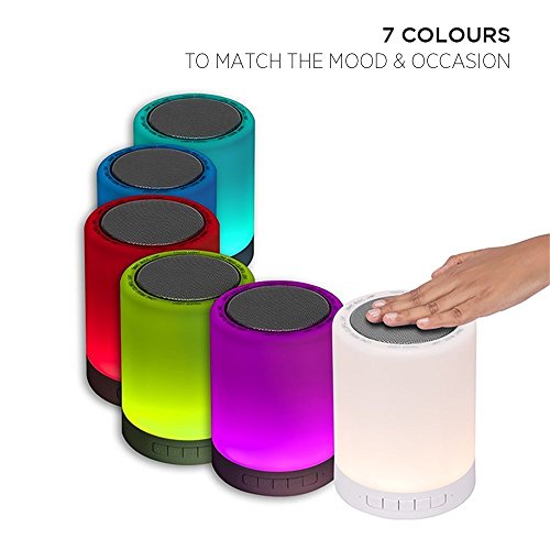 OPPO R15 compatible wireless bluetooth music lamp speaker multi functional with portable smart touch led sd card slot aux input microphone to connect calls lamp sd card aux tf mp3 player mobile phone stereo audio mini lightshow support all android phones and apple ios iphone smartphones by HEAD NIK
