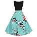 Produktbild verfügbaren Angebote,kleider Ronamick Frauen Vintage Floral Bodycon Print Sleeveless beiläufiges Abend-Partei-Kleid (Blau, 2XL)