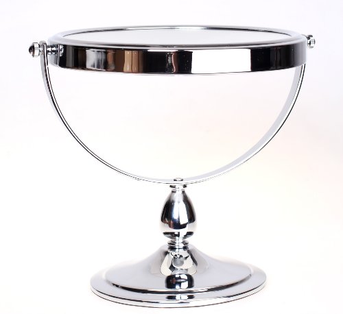 HIMRY Standspiegel 10x Vergrößerung, 8 inch, Kosmetikspiegel 360° drehbar. Verchromten Schminkspiegel Rasierspiegel Badzimmerspiegel, Zweiseitig: Normal+ 10fach Vergrößerung, KXD3116-10x - 9