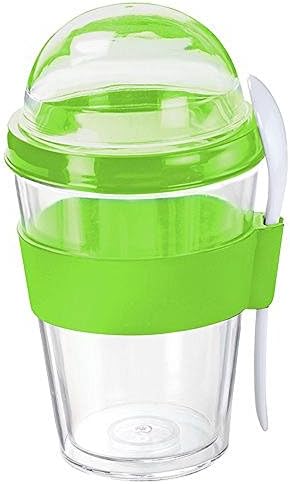 Muesli Beaker &amp; Yoghurt Storage. Breakfast Beaker.Muesli Shaker. Removable Spoon