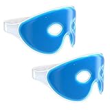 Navaris Set of 2 Gel Eye Masks - 2X Reusable Eye Masks for Hot/Cold Therapy - Reduce Puffy Eyes, Dark Circles, Headache, Swelling and Sinus Pressure