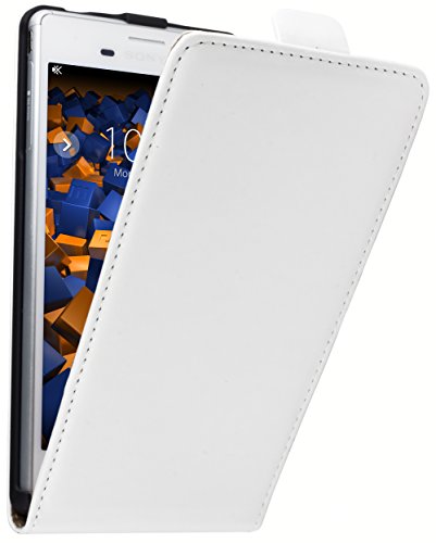 Preisvergleich Produktbild mumbi Flip Case für Sony Xperia M4 Aqua Tasche weiss