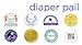 Ubbi Nappy Disposal Bin, No Special Refills Required, Steel Ordor Locking Nappy Bin, Red