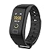 Produktbild Fuibo Smartwatch, F1 Farbe Fitness Blutdruck Sauerstoff Pulsmesser Smart Watch Armband Intelligente Armbanduhr Sport Fitness Tracker Armband (Schwarz)
