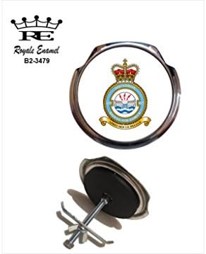 ROYALE ENAMEL ROYALE CAR GRILL BADGE - ROYAL AIR FORCE 617 SQUADRON WHITE B2. 3479