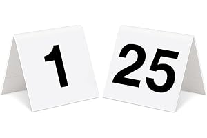 BarBits 1 To 25 Plastic Table Numbers Set - Flexible Wedding Restaurant Bars Cafe Signs