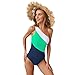Produktbild Ncenglings Einteiler Badeanzug One Shoulder Damen High Waist Bikini Set Gepolsterter Patchwork Monokini Bademode BikiniEinteiler SwimwearEinteiler Schwimmanzug