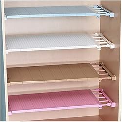 VANCORE Extensible Séparateur Étagère pour Armoire, Rangement Cuisine, Etagère de Rangement sans Forage, Largeur:42CM, Longueur:75~120CM