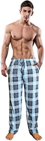 Factors Mens 100% Cotton Jersey Pyjamas Long Full Length Trousers PJS Nightwear Sleepwear (Medium, Style-2)