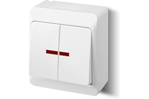 ELEKTRO-PLAST EPN weiss 1 IP44 natynkowy włącznik/program gniazdkowy do wilgotnych pomieszczeń Schuko Hermes ANTRA (podwójny przełącznik 0332-07) x, (szer. x wys. x gł.): 53 x 141 x 83 mm