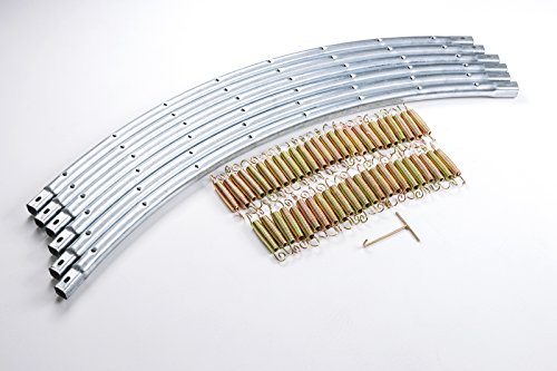 Hop-Sport Gartentrampolin 244, 305, 366, 430, 490 cm Komplettset inkl. Innennetz Leiter Wetterplane Bodenhaken Blau - 9