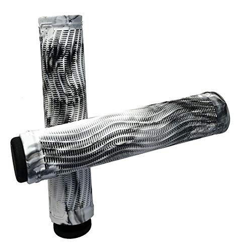 Raptor Empuñaduras para Patinete Slim Swirl + Pegatina Fantic26, Blanco/Negro