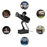 [PROFESSIONAL OPTICAL SYSTEM]: Besteht aus hochwertigen Linsen-, LED- und Glasmusterteilen. LED Gobo Lampe kann hochintensive stabile Lichtstrahlen erzeugen, projizieren Sie Ihre Arbeit auf hochauflösendes Bild, kein Problem für dunkle oder helle Lichtverhältnisse. Die Projektionsreichweite beträgt in dunklen oder dunklen Bereichen bis zu 8 m und in hellen Bereichen bis zu 4 m.