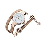Dame klassische Uhren Hiroo Frau Mode Das Armband Analoge Quarz Armbanduhr Gold
