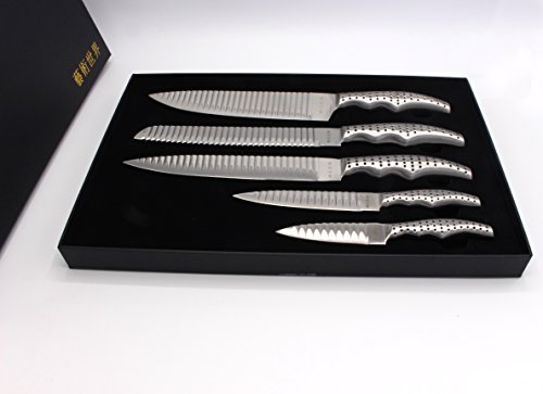 1aTTack.de Messer Messerset 5-teilig mit Spezialklingen Hygienisch und Scharf Edelstahl - 9