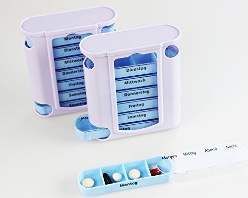 2 er Pack ( = 2 Stück ) praktischer Medikamentendosierer , Pillendose,Pillenbox , Tablettenbox , Wochendosierer , 14 Tage – aus dem KAMACA-SHOP - 6