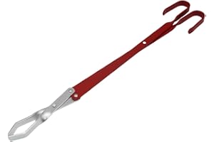 Generisk grillkoltång, lägereldtång, långa tänger för matlagning, bärbar aluminiumgrillkolgrip, robust metalltång för grillning och stekning