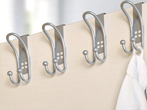 4er Set Türhaken Türgarderobenhaken Kleiderhaken Badezimmerhaken Metall - 4