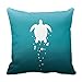 Produktbild Sea Turtle Bubbles gegen Blau Grün Ocean Überwurf Kissen Fall Sofa Dekoratives Bettwäsche Kissenbezug 45,7 x 45,7 cm