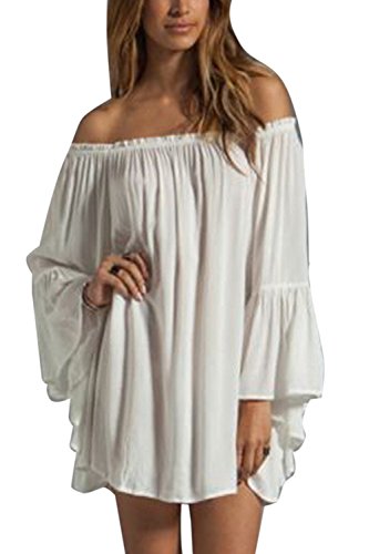 loose chiffon dress white