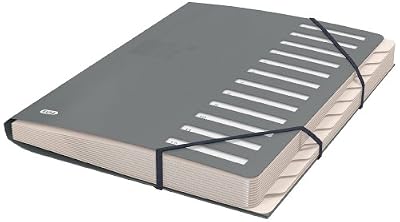 Elba Business Trieur en polypropylène mat opaque 12 intercalaires A4 Gris