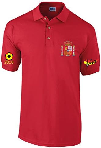 Productsave Spain 2018 World Cup Football Polo Shirt Support Your Country (2XL 48)