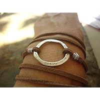 ★GEHÄMMERTER RING & VELOURLEDER ★ Wickelarmband