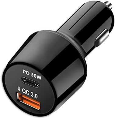 USB C Car Charger 30W USB Type C Power Delivery PD 18W Quick Charge QC 3.0 Car Charger Adapter for Macbook iPhone X 8 Plus 7 Galaxy S8 Plus S7 Edge Note 8 LG G6 G5 V30 V20 iPad Pixel 2 XL Nexus 5X 6P