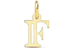 INMACULADA ROMERO IR Colgante oro 18k letra F mayúscula 11mm. doble tira calada lisa
