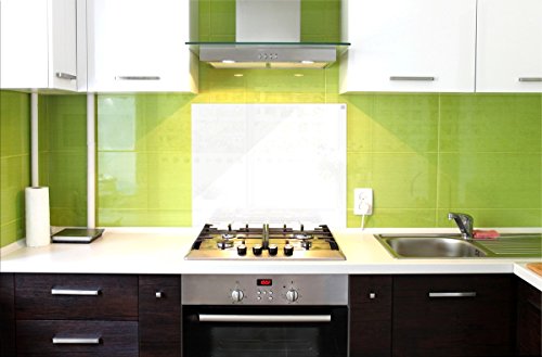 Küchenrückwand, Glas Spritzschutz, 75 x 60 cm, Weiß, UltraClear ® Glass