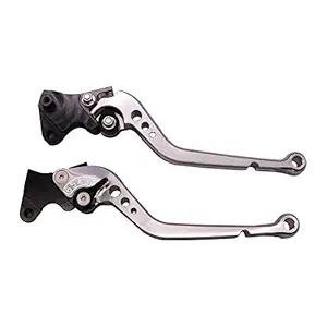 Allextreme AX-LEV53 Clutch Brake Lever Heavy Duty 6 Positions Adjustment for Honda Activa (Silver, 2 Pcs)
