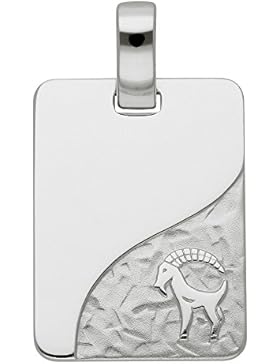Silber 925 Sterling Silver Sternzeichen Anhänger - Steinbock - B. 13,6 mm - H. 18,2 mm