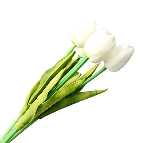 Mutterstag Blume mit Blättern für Hochzeits-Blumenstrauß Dekoriere Kunstblumen in 7 Farben (weiss, 6) - 3