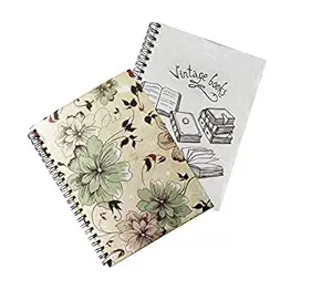 SPcreation Hard Bound 2 Set of Diary A5 (6 by 9 inch) wiro Diary Ruled 200 Pages