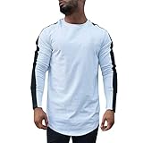 Moserian Mode Herren Bluse Herbst Langarm Lässige Passform Patchwork Runde Kragen Top Bluse