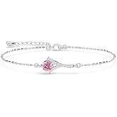Clara 925 Silver Pink Pendant Earring Chain Bracelet Ring Gift for Women | Gifting for Anniversary & Birthday | Solitaire | P