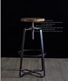Vintage en espiral de hierro forjado Ascensor bar Taburetes de madera maciza heces ,Alto 75cm
