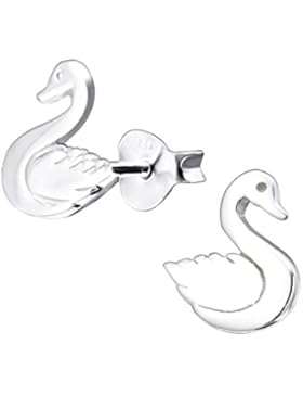 Laimons Kids Kinder-Ohrstecker Kinderschmuck Schwan glanz Sterling Silber 925