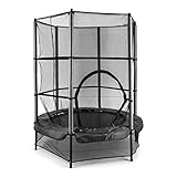 Klarfit Rocketkid Trampoline (Surface de Saut de 140cm, Filet de sécurité, supporte jusqu'à 50 kg, à partir de 3 Ans) - Noir
