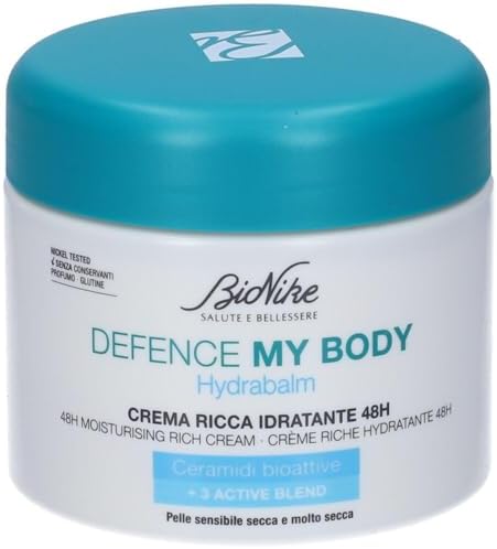 BioNike - Defence My Body, HydraBalm Crema Ricca Idratante, Dona idratazione profonda fino a 48h, Per pelle sensibile e molto secca, 320ml