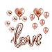 Produktbild Hilai 1set Herz Konfetti Luftballons für Hochzeit Splendid Luft gefüllt Foil Liebeskugeln Rose Gold-Partei-Dekoration Kit Schöne Rose Balloons