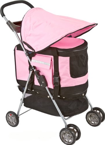 PET-STROLLER-PUSHCHAIR-FOR-PETS-IN-PINK-COLOUR-all-in-one-pet-stroller-pet-carrier-dog-car-seat