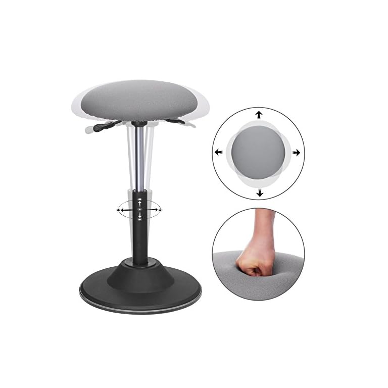SONGMICS Höhenverstellbarer Bürohocker, ergonomischer Arbeitshocker, um