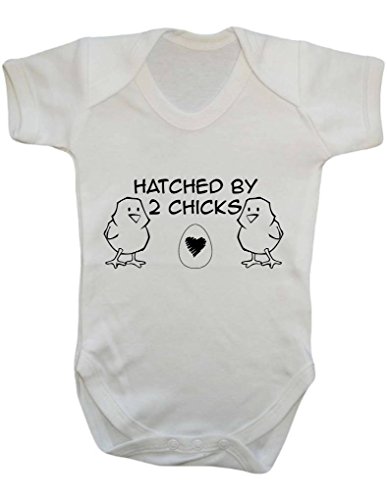 Hatched By Two Chicks LGBT Support Adoption Same Sex Couple Parents Baby Onesie Vest