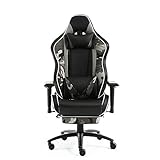 JXHD Chaise De Gamer Ergonomique/Fauteuil De Sport/Fauteuil Inclinable/Pivotant - Fauteuil De Bureau Pivotant avec Dossier Haut, Accoudoir Relevable 4D avec Repose-Pieds, Couleur Camouflage