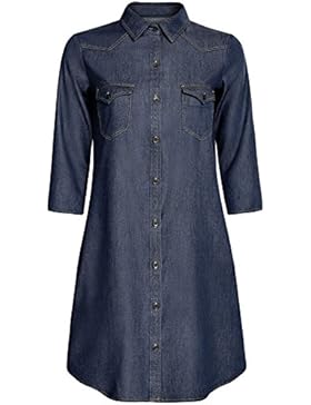 oodji Ultra Damen Jeanskleid mit Taschen