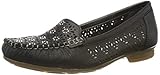 Leichte Laufsohle Rieker Damen 40075-00 Mokassin, Schwarz (Schwarz/Schwarz 00), 39 EU
